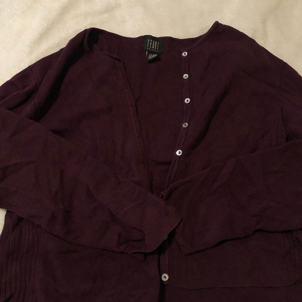 Purple Button-Up Cardigan